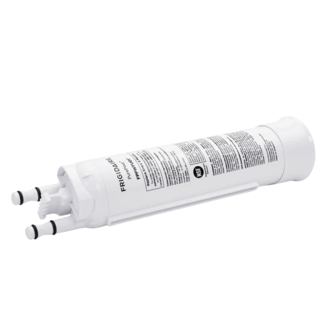 Side view of Frigidaire FRSS2623AB7 water filter replacement.