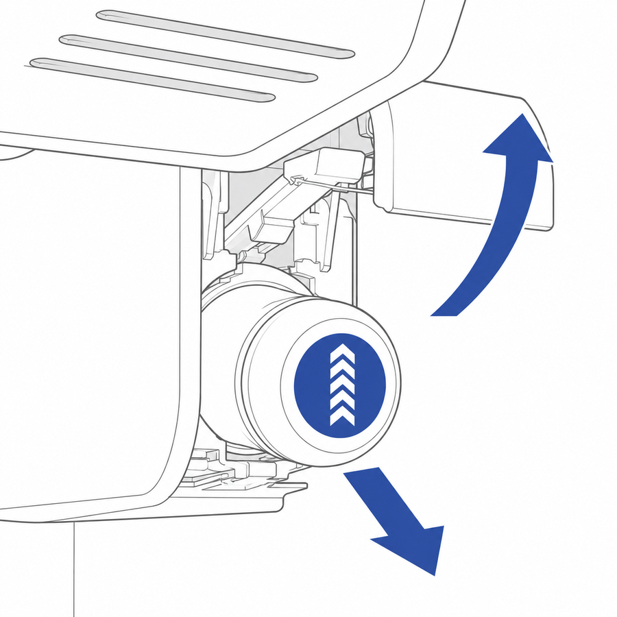Flip open refrigerator water filter door to remove