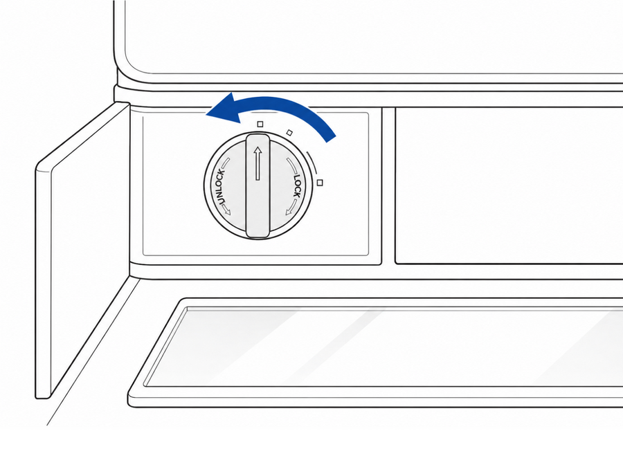 Refrigerator filter located in upper right interior