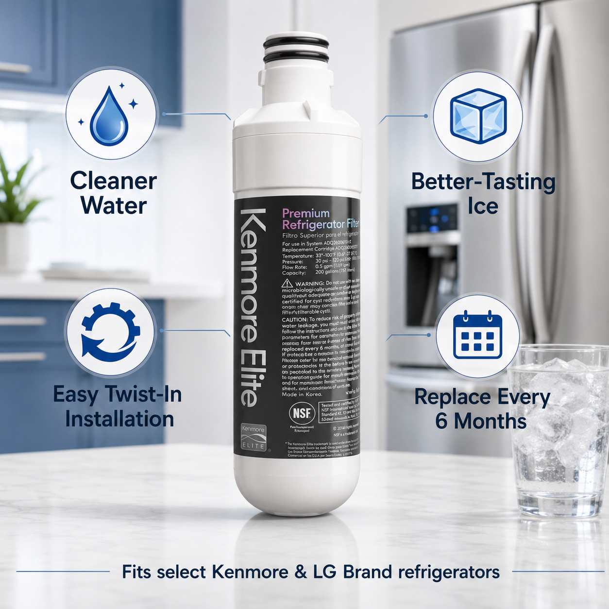 Kenmore 9980 Filter Easy Twist Installation, Replace every 6 Month