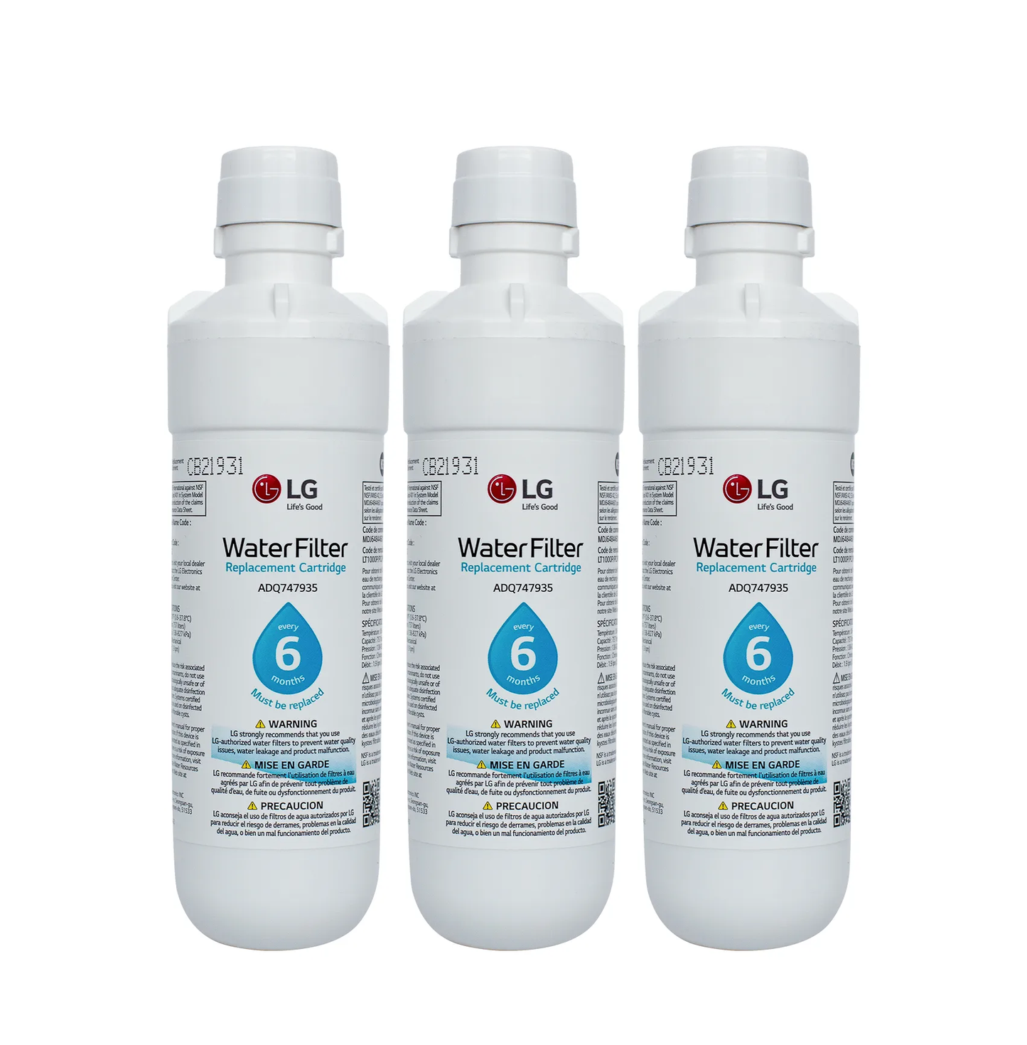 LG water filter LT1000P 3 pack