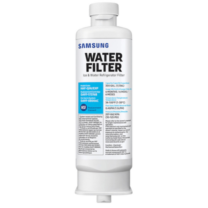 Front view of Samsung RS27T5200SG water filter.