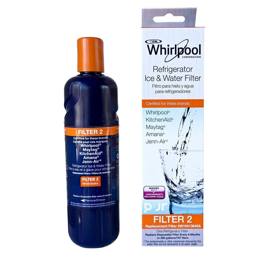 Whirlpool W10413645A Replacement Ice and Water Refrigerator Filter 2 Compatible With WHR2RXD1