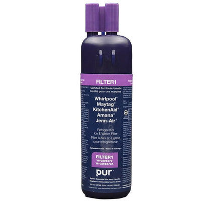 Whirlpool Water Filter W10295370A - Pur Filter 1 for refrigerators, compatible with Whirlpool, KitchenAid, and Maytag