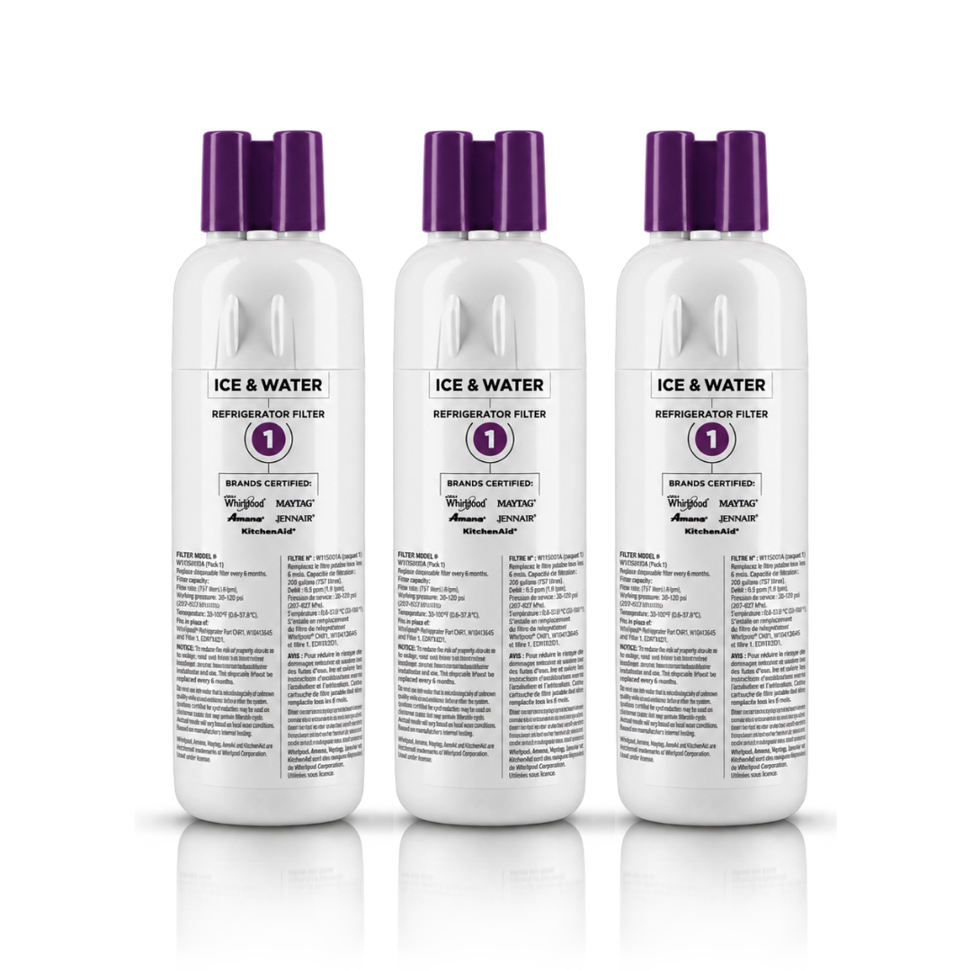 Whirlpool WRF560SEHZ02 model Water filter 3 pack